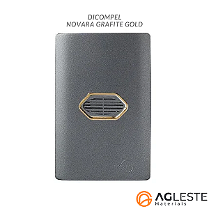 CJ CIGARRA BIVOLT ( SOM ) 4X2 - NOVARA PRETO GRAFITE GOLD