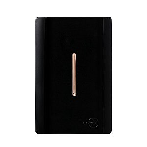 CJ INTERRUPTOR BIPOLAR SIMPLES VERTICAL4X2  - NOVARA PRETO BRILHANTE OURO ROSE