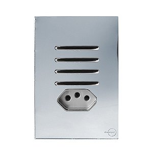 CJ QUADRUPLO SIMPLES + TOMADA 10A(ESPECIAL) 4X2 - NOVARA ESPELHADA CROMADO