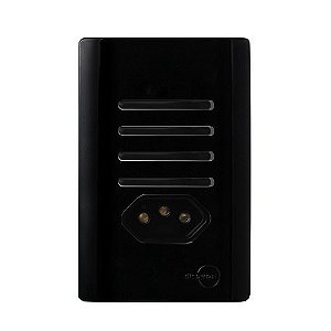 CJ INTERRUPTOR QUADRUPLO SIMPLES +TOMADA 10A (ESPECIAL) 4X2 - NOVARA PRETO BRILHANTE TOTAL