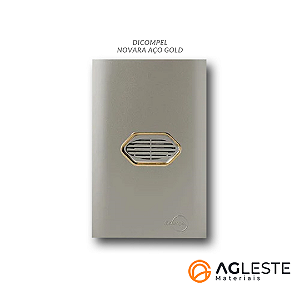 CJ CIGARRA BIVOLT ( SOM ) COM SUPORTE 4X2 - NOVARA AÇO GOLD