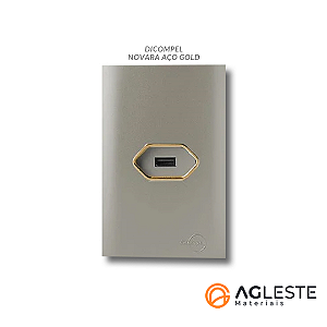 CJ USB 2.0 HORIZONTAL 4X2 - NOVARA AÇO GOLD