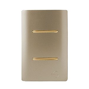CJ INTERRUPTOR DUPLO PARALELO 4X2 - NOVARA CHAMPANHE GOLD