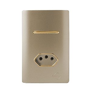CJ INTERRUPTOR PARALELO + TOMADA 10A 4X2 - NOVARA CHAMPANHE GOLD