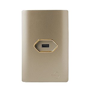 CJ USB 2.0 HORIZONTAL 4X2 - NOVARA CHAMPANHE GOLD