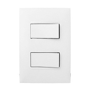 CJ INTERRUPTOR DUPLO (1 SIMPLES + 1 PARALELO) 4X2 - PIAL PLUS + BRANCO