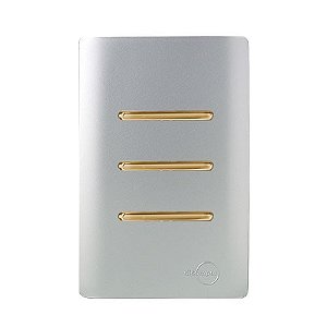 CJ INTERRUPTOR TRIPLO (1 SIMPLES + 2 PARALELO) 4X2 - NOVARA PRATA GOLD
