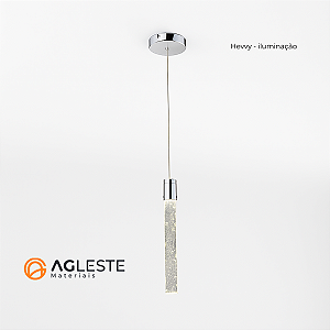 PENDENTE LED AUSTIN CILINDRICO CROMADO - HEVVY