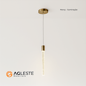 PENDENTE LED AUSTIN CILINDRICO GOLD - HEVVY