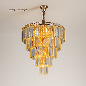 LUSTRE VERSAILLES CROMADO + CRISTAL + CLEAR DE 8XE14 - HEVVY