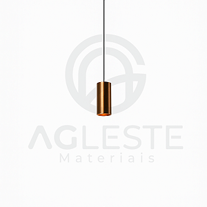 PENDENTE SUSPENSÃO HASTE LONGA 01 LÂM. E27 PRETO/COBRE - T.Y