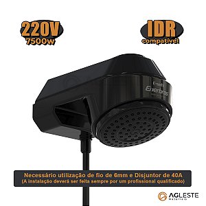 CHUVEIRO E-SOFT (220V~7500W) PRETO - ENERBRAS