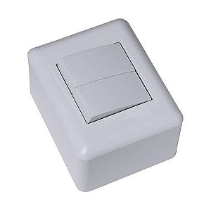 MT - CJ INTERRUPTOR DUPLO SIMPLES SOBR. MON.- OVERLAP BRANCO