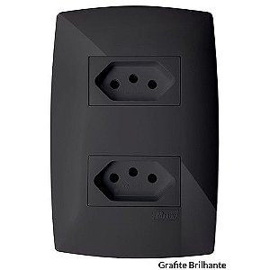 CJ TOMADA DUPLA 10A + 20A 4X2 - BLUX HOME GRAFITE