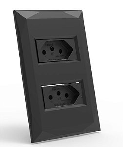 MT- CJ TOMADA DUPLA 10A MONTADO 4X2 - DOHA PRETO