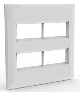 PLACA P/ 4 MODULOS SEPARADOS COM SUPORTE 4X4 - DOHA BRANCO