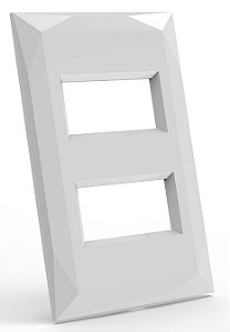 PLACA P/ 2 MODULOS SEPARADOS COM SUPORTE 4X2 - DOHA BRANCO
