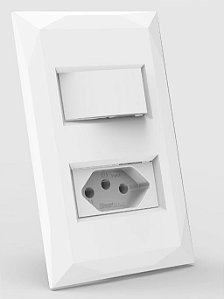 CJ INTERRUPTOR PARALELO + TOMADA  10A 4X2 - DOHA BRANCO