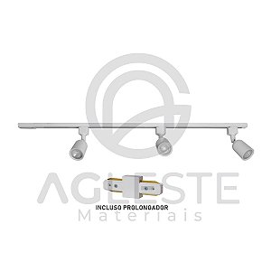 KIT TRILHO COM 3 SPOT 5W 6000K BIVOLT BRANCO - LUMINATTI