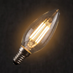 LAMPADA VELA LED FILAMENTO E14 4W 2700K BIVOLT - LUMINATTI - LM903