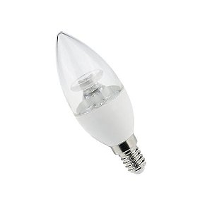 LAMPADA VELA TRANSPARENTE 2700K 4,3W E14 BIVOLT - LUMINATTI