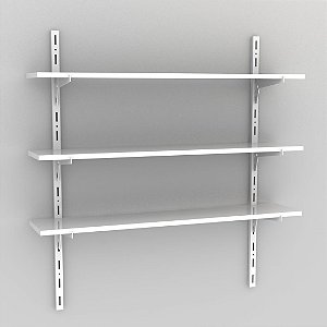 KIT PRATELEIRA MULTIUSO 90X25 COMPLETO BRANCO - BRASFORMA