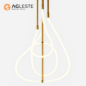 PENDENTE SCRIBBLE LINEA 80W LED DOURADO 3000K - ORLUCE