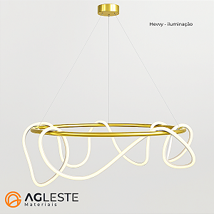 PENDENTE SCRIBBLE CONO 80W LED DOURADO 3000K - ORLUCE