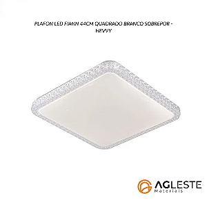 PLAFON LED FIANN 44CM QUADRADO BRANCO SOBREPOR - HEVVY
