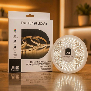 FITA LED 10W PIX 120LEDs/m - IRC>80 4000K 12V 5 METROS - PIX - 36506084