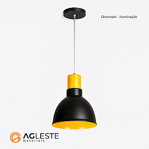 PENDENTE LUMINARIA KARINA PRETO/AMARELO - DICOMPEL BRILLARE