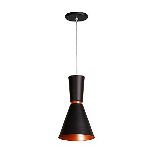 LUMINARIA MALIBU 3 - PRETO/COBRE - DICOMPEL BRILLARE