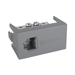 MODULO ENTRADA RJ11 (TELEFONE) - DICOMPEL EKRON CINZA