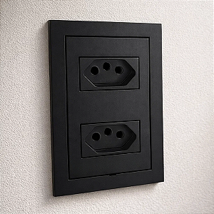 CJ TOMADA DUPLA 10A 4X2 - DICOMPEL EKRON PRETO
