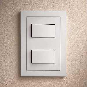 CJ INTERRUPTOR DUPLO (1 SIMPLES + 1 PARALELO) 4X2 - DICOMPEL EKRON BRANCO - EK-30000/6