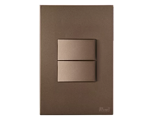 CJ INTERRUPTOR DUPLO (1 SIMPLES + 1 PARALELO) JUNTOS COM SUPORTE 4X2 - RECTA COBRE CORTEN SATIN FOSCO - BRS16307-4CC