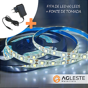 FITA DE LED 60LEDS + FONTE DE TOMADA