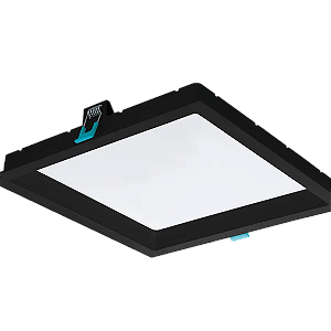 PLAFON DE LED DEEP QUADRADO RECUADO 24W 3000K BRANCO QUENTE - PRETO - DELIS - DS1253