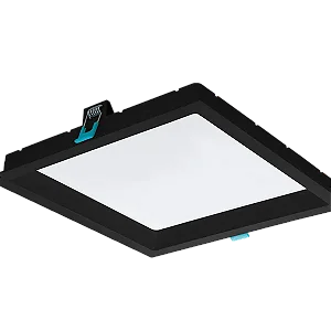 PLAFON DE LED DEEP QUADRADO RECUADO 18W 4000K BRANCO NEUTRO - PRETO - DELIS - DS1194
