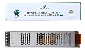 DRIVER SLIM 15A 12V 150W ENTRADA BIVOLT IP20 - GAYA - GY7185