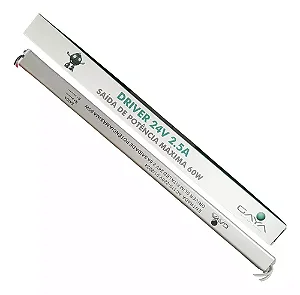DRIVER SLIM 2.5A 24V - ATÉ 60W ENTRADA BIVOLT IP20 - GAYA - GY1473