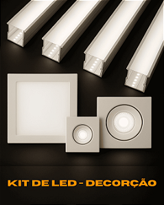 Kit Iluminação LED Completa – Spots, Plafons, Perfil Embutir, Fita + Driver
