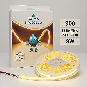 FITA DE LED COB 9W 24V 6000K BRANCO FRIO 900 LUMENS/METRO 5 METROS IP20 IRC90 LINHA PRO - GAYA - GY1447