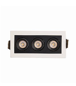 SPOT LINEAR FOCCO EMBUTIR ANTIOFUSCANTE NEO II 3 - 3000K BRANCO QUENTE - BRANCO C/ PRETO - DELIS - DS4907