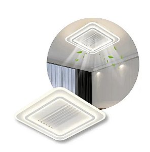 VENTILADOR LUSTRE DE TETO MODERNO QUADRADO BIVOLT 3 CORES C/ CONTROLE 48cm*48cm - XF-WYFSD
