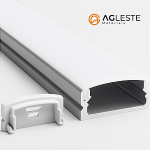 Perfil Slim Sobrepor 20mm X 10mm, Branco 1 Metro - Agimports
