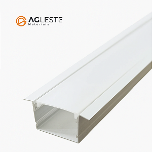 Perfil Embutir com Aba 30x20mm Branco 1m – Agimports
