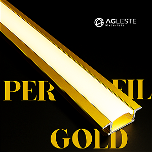 (B3) Perfil Slim Embutir 24mm Dourado 1m – Agimports