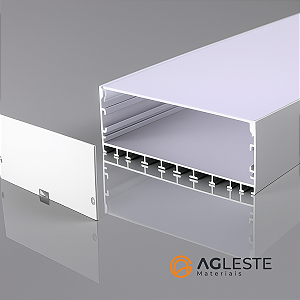 Perfil de Embutir Alumínio 100x35mm com Aba 116mm para LED – 1 Metro
