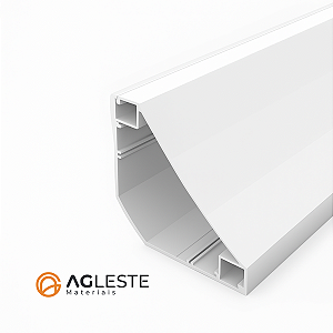 Perfil de Sobrepor Teto 97x60mm – 2 Vias Rodateto para Iluminação Direta e Indireta